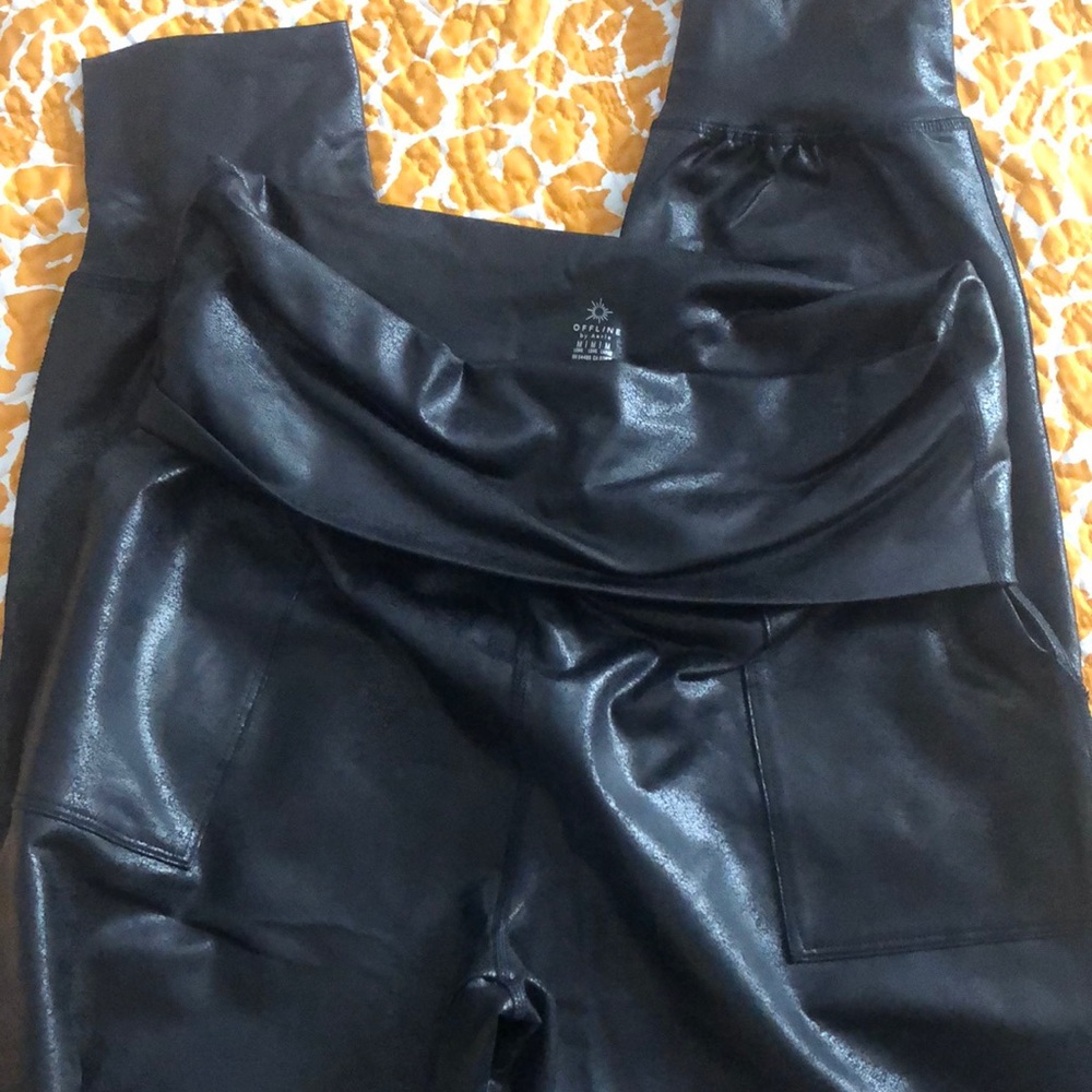 Aerie Faux Leather Jogger